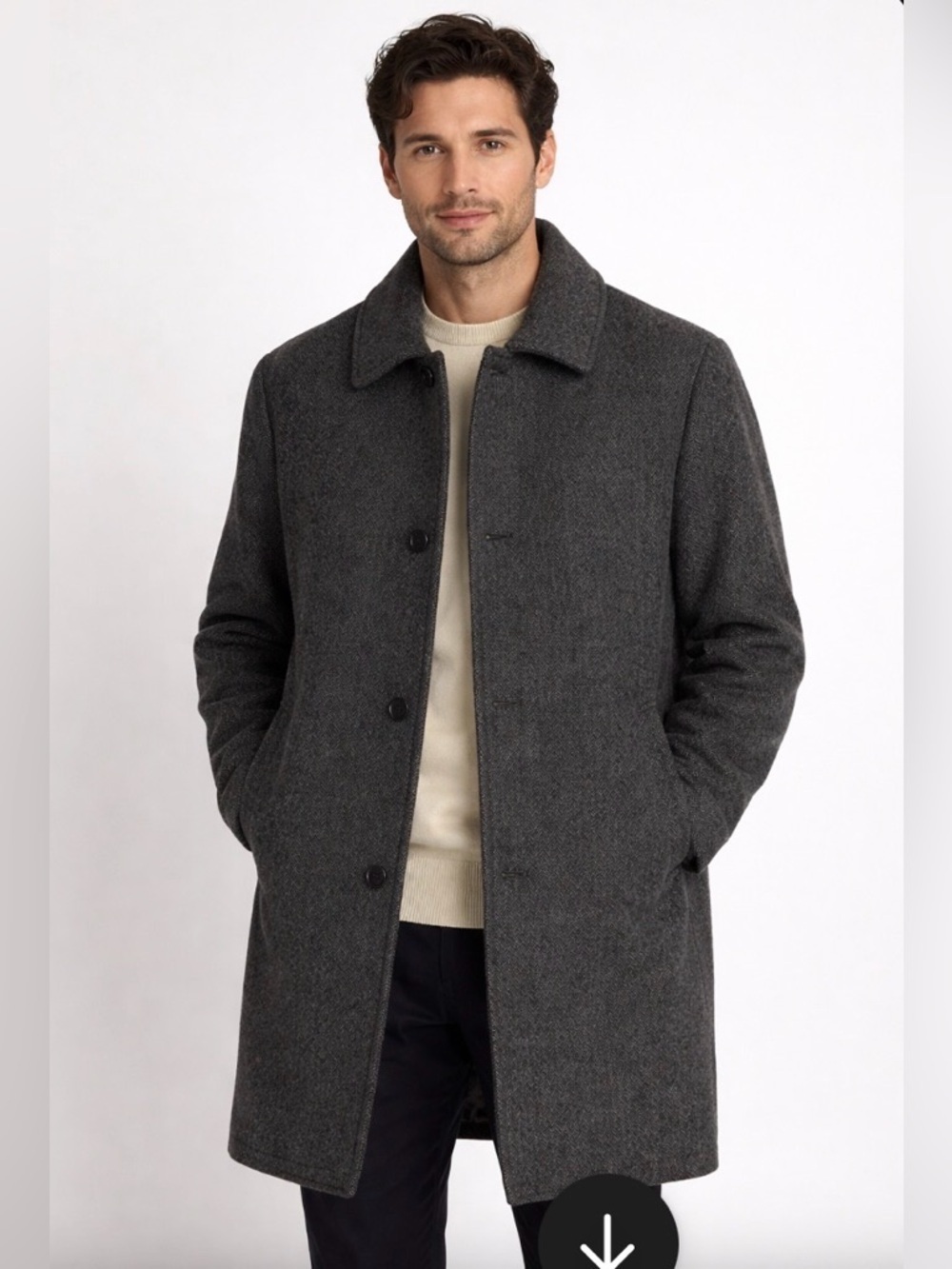 Steven Alan Men’s Tweed Wool Blend Heavy Warm Pea Coat Gray Size Large